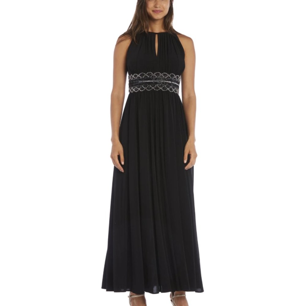 Elegant beaded maxi gown, 18W